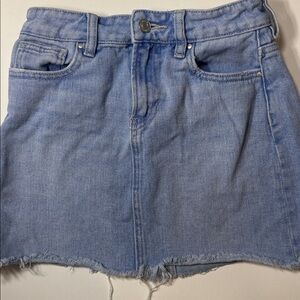 PacSun Denim Frayed Mini Skirt